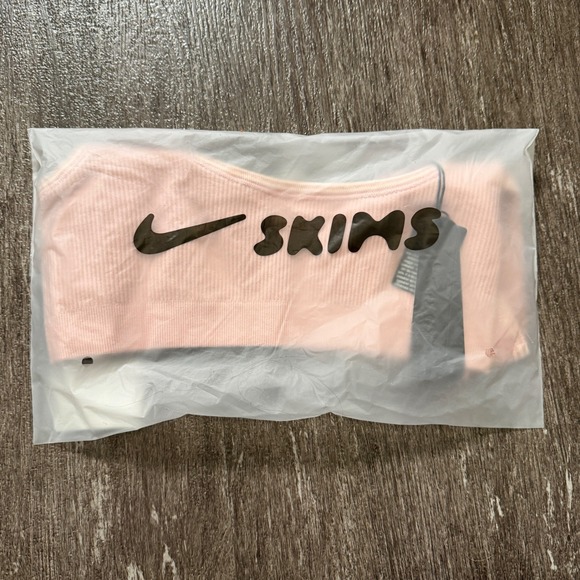 SKIMS x Nike Ribbed Seamless Micro Scoop Bra Himalayan Ecru Size S Collaboration - Picture 3 of 7